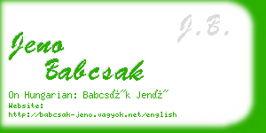 jeno babcsak business card